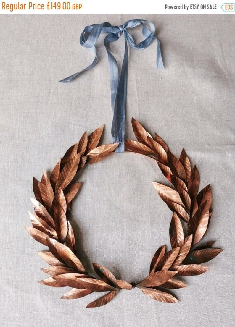 French Style Copper Laurel Wreath Metal Wreath Provence Etsy
