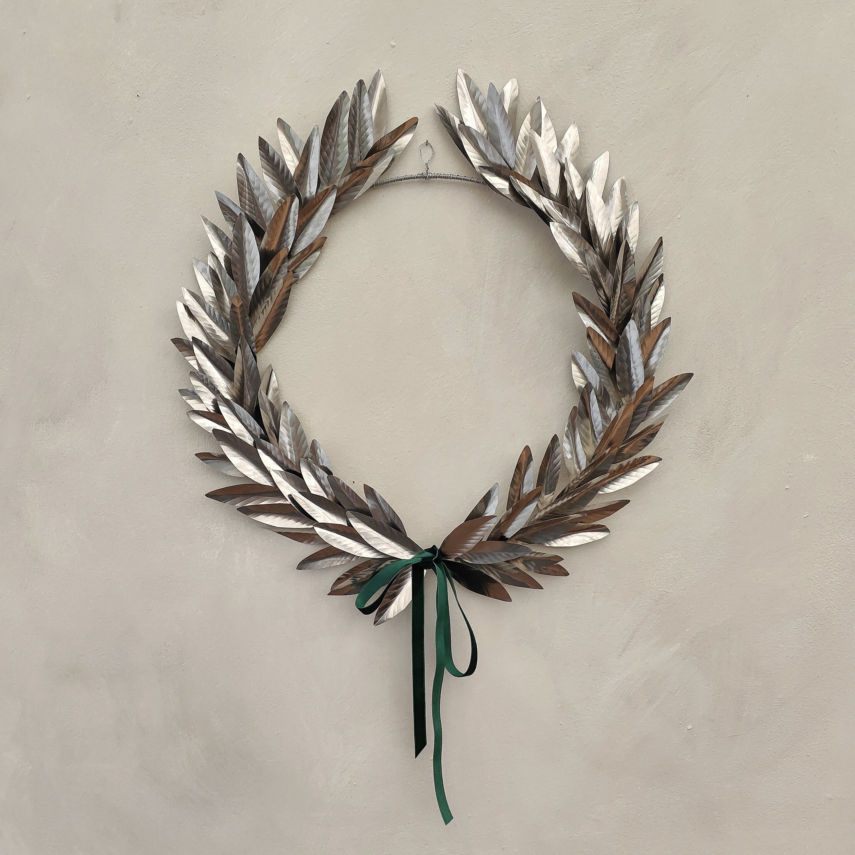 Handcrafted Steel Laurel Wreath: French Style Holiday Decor