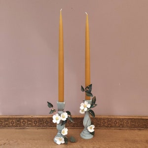 Antiker französischer Stil Toleware Kerzenständer, französischer Kerzenständer, Toleware Kronleuchter, Kupferkerzenleuchter, Blumenkerzenleuchter, Toleware