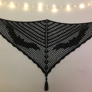 MADE TO ORDER Lightweight Mesh Crochet Halloween Bat Shawl Choose Color and Finishing