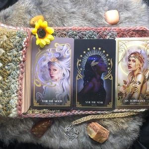 Neutral Woodsy Crochet Tarot/Oracle Bag Mat with Tree Charm