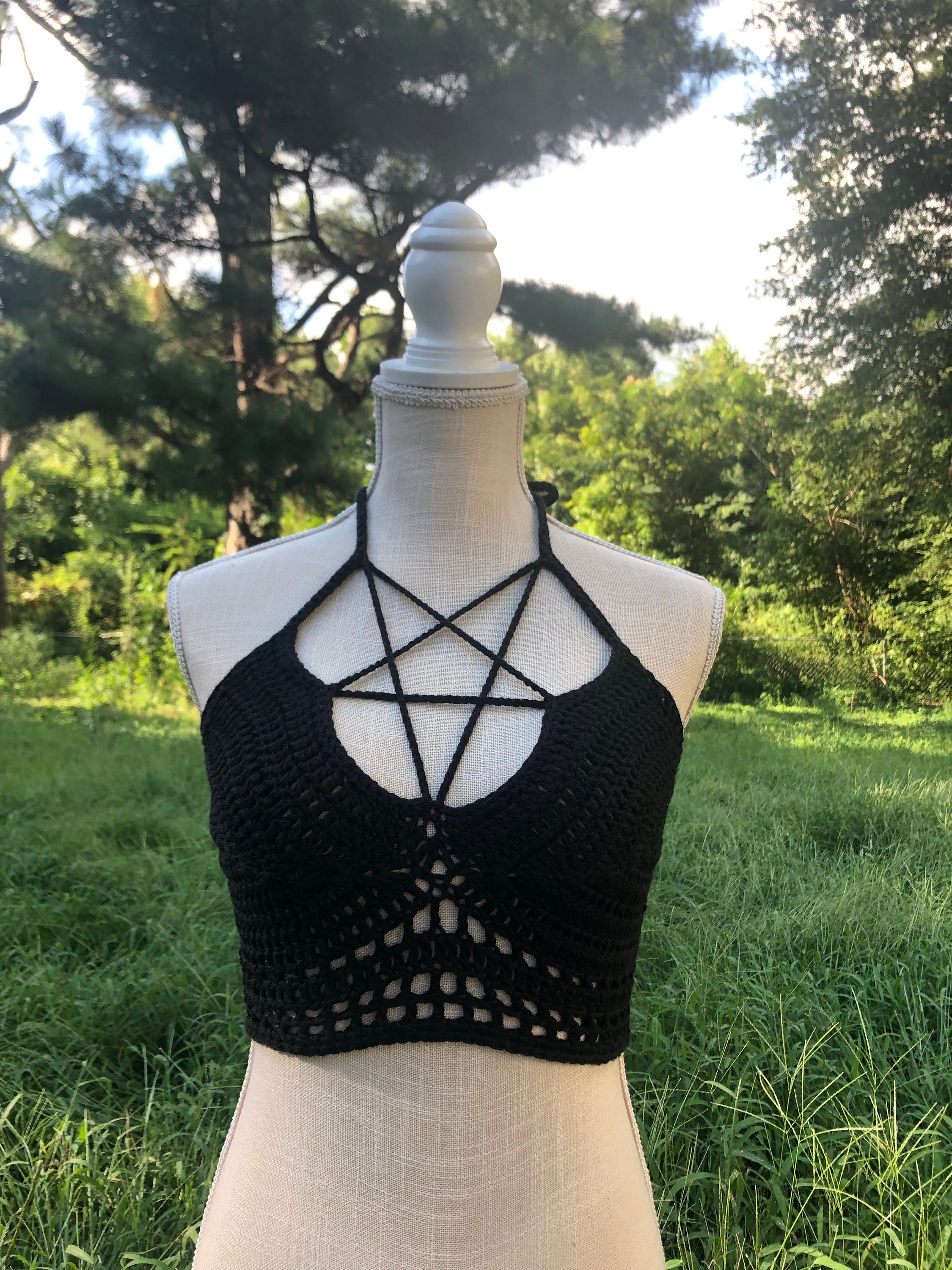 MADE TO ORDER Crochet Pentagram Crop Top 100% Cotton Choose