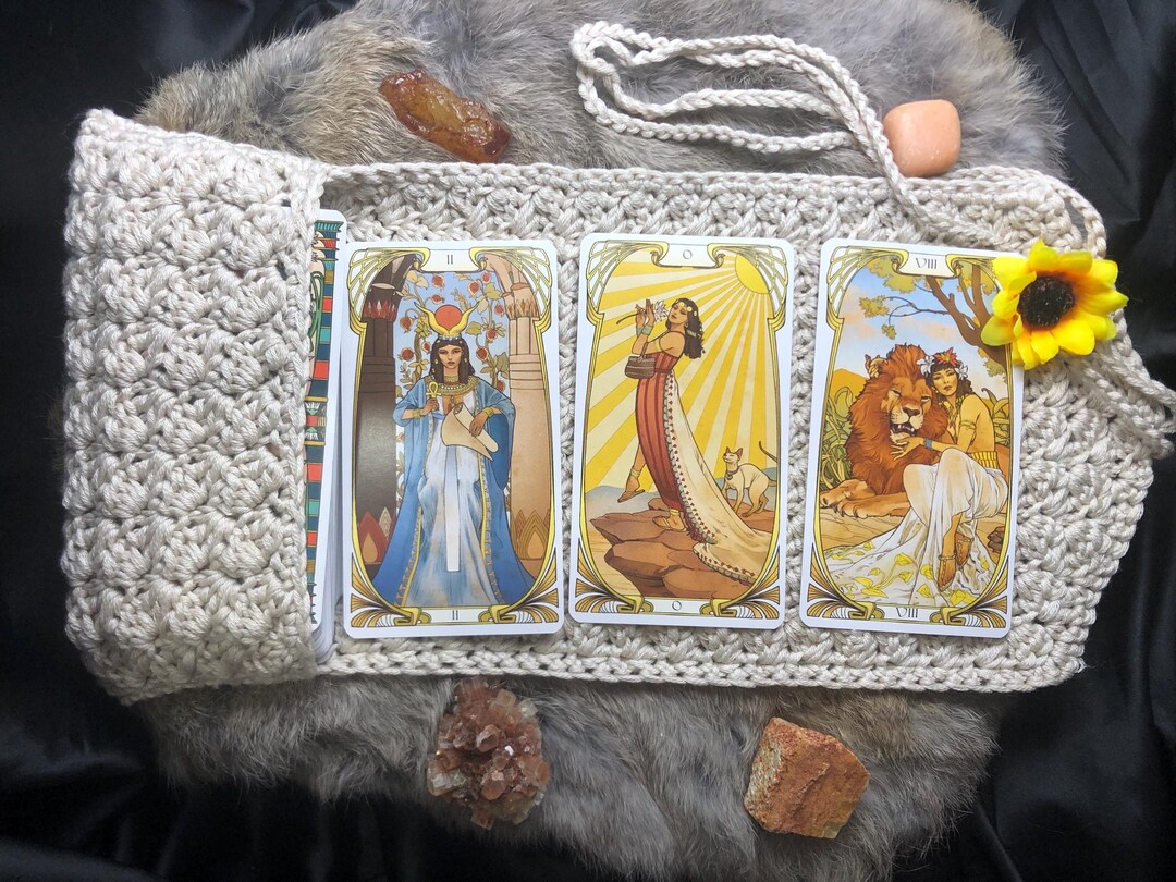 Cotton Bamboo Blend Crochet Tarot/oracle Bag Mat With Wood Beads - Etsy