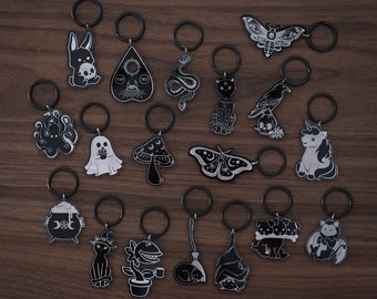 Black and Clear Acrylic Keychains