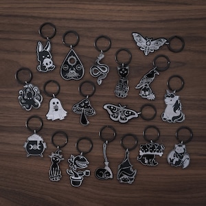 Black and Clear Acrylic Keychains