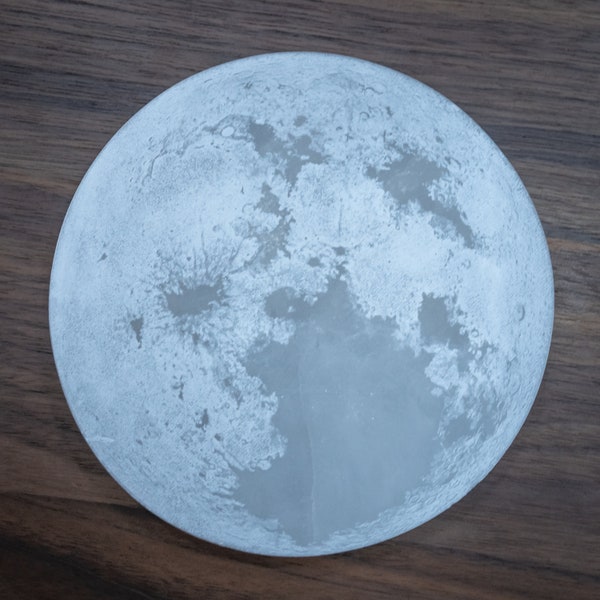 Full Moon Selenite Crystal Charging Plate