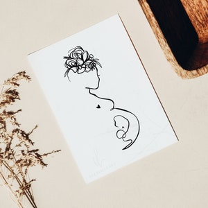 Pregnancy Line Art, Line Art Print, Line Art PNG, Line Art Woman, Line Art Portrait, Line Art Drawing, Line Art Floral, Line Art Printable