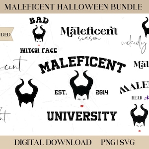 Maleficent Clipart Bundle, Maleficent Svg File, Halloween Svgs, Villains Bundle SVG, Villains Cut File, File Silhouette, Clipart, Cricut Cut