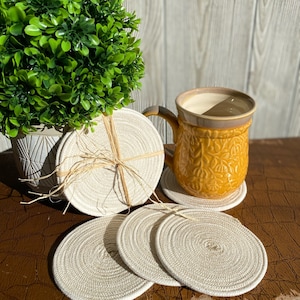 Absorbent Coasters | Set of Four | Handmade | Multiple Color Options | FREE SHIPPING