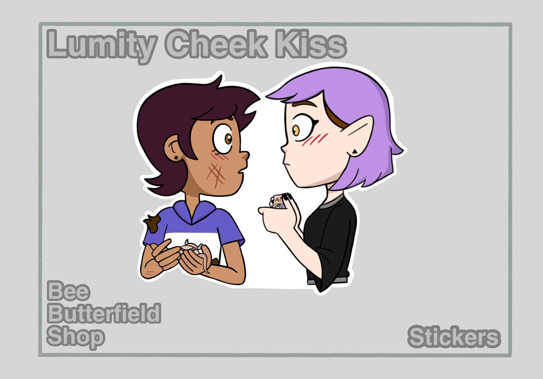 Luz and Amity the Owl House Cheek Kiss Sticker - Etsy UK