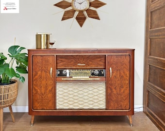 Grundig Radio Bar Cabinet with Bluetooth and Lighting