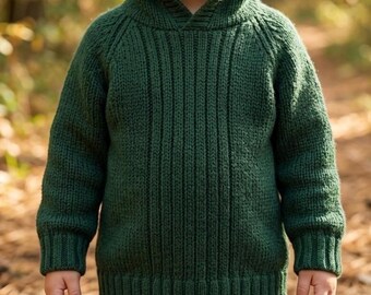 Modello per maglione con cappuccio per bambini / Maglione in lana DK per bambini di 2-3 anni (download PDF)