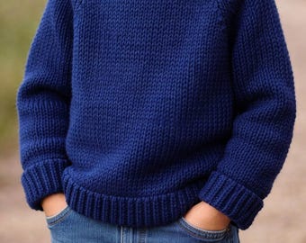 Kids Raglan Sweater Knitting Pattern | Beginner friendly Top-Down Jumper (Age 4-5) (PDF Pattern)