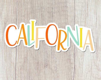California Vinyl Sticker, Colorful State Decal