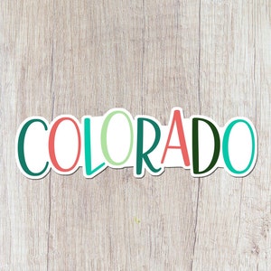 Colorado Sticker, Cute CO art, Colorado Print, Water Bottle Decal, Rocky Mountain art, high-quality vinyl, Stocking Stuffer, Gift under 5