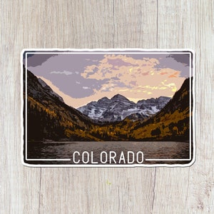 Colorado Sticker, Rocky Mountain National Park, Colorado Souvenir, CO art, Sticker for Water Bottle, Stocking Stuffer, Chrstmas gift under 5