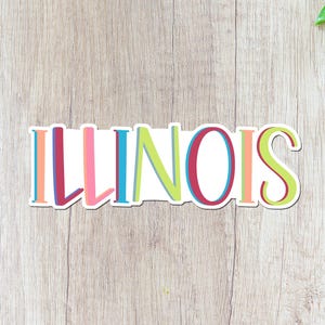 Illinois State Sticker – Chicago Decal, Midwest Travel Gift, Illinois Vinyl Sticker for Laptop, Water Bottle, Car, Journal, Small Gifts