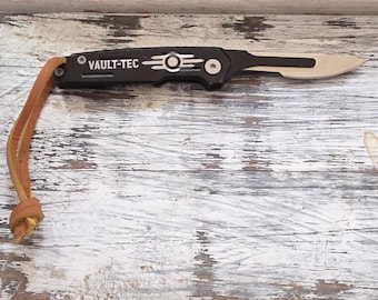 Navaja de bolsillo EDC Vault Tec, navaja de afeitar, bisturí