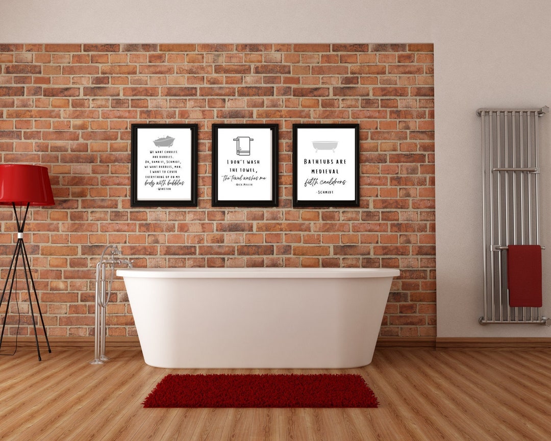 New Girl Bathroom Quote Towel Bubbles Bathtub Nick Etsy