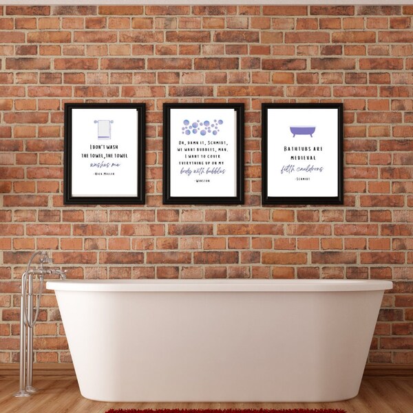 Bathroom New Girl Art Etsy