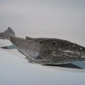 Handmade ceramic Humpback Whale Pentatonic flute in Key of E
