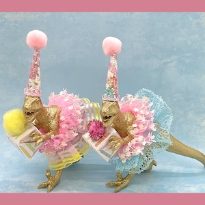 Dinosaur Cake Topper Tutu Girl Smash Cake, Dinosaur Cupcake Topper, Mini Party Hat, Dino Gift, Dinosaur Centerpiece, Dinosaur Birthday Party