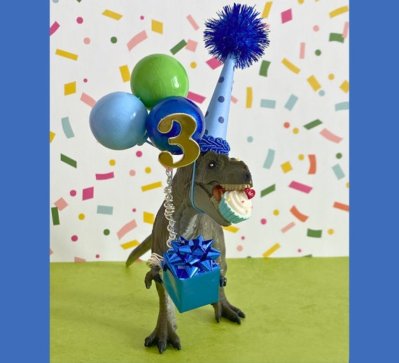 T-Rex Dinosaur Cake Topper Smash Cake Topper Boy Dinosaur, Mini Party Hat, Dinosaur Gift, Dinosaur Centerpiece, Dinosaur Birthday Party