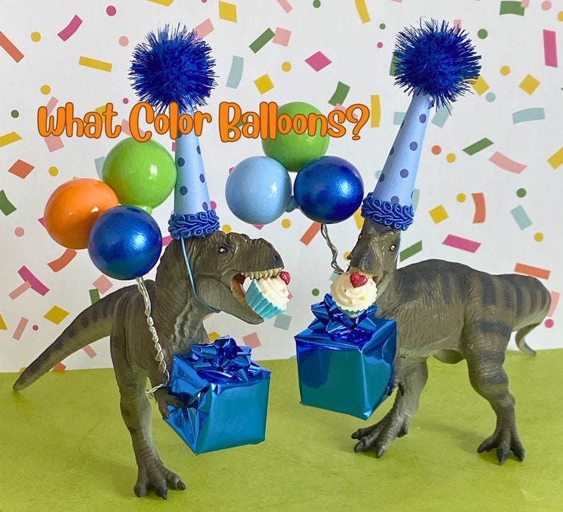 T-Rex Dinosaur Cake Topper Smash Cake Topper Boy Dinosaur, Mini Party Hat, Dinosaur Gift, Dinosaur Centerpiece, Dinosaur Birthday Party image 6