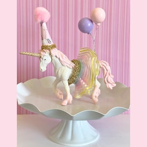 Unicorn Rainbow Cake Topper Unicorn Birthday Party, Unicorn Cake Topper, Unicorn Centerpiece, Unicorn Figurine, Mini Party Hat, Rainbow Tutu