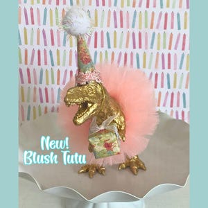 Dinosaur Cake Topper T-Rex with PINK Tutu, Dinosaur Table Decoration, Dinosaur Centerpiece, Dinosaur Figurine, Dinosaur Birthday Party Girl image 12