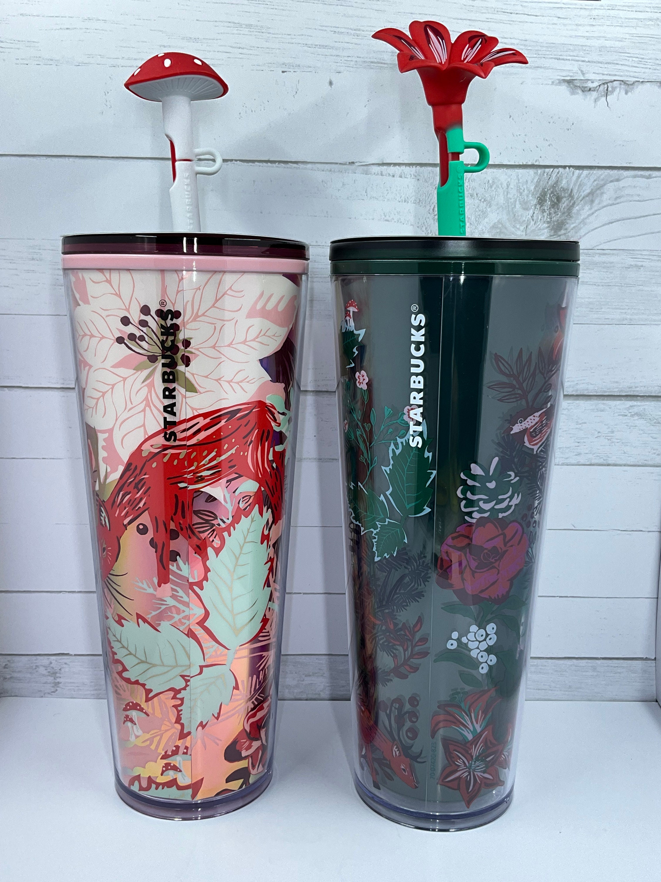 Starbucks Holidays 2022 Enchanted Forest Cup with Mushroom Straw Topper -  NEW