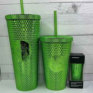 Starbucks, Dining, Starbucks Tumbler Mirror Summer 222 Fame Lime Green  Venti Cold Cup 24 Ounce