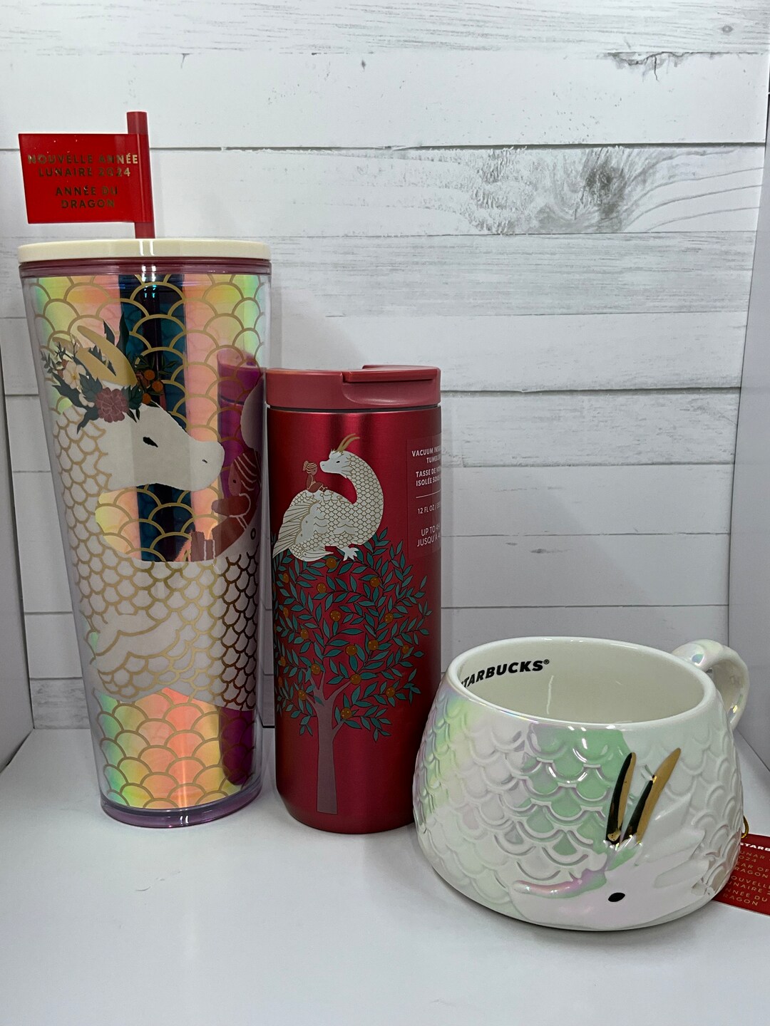New Starbucks 2024 LUNAR NEW YEAR of the Dragon Cold Cup 24oz Ceramic