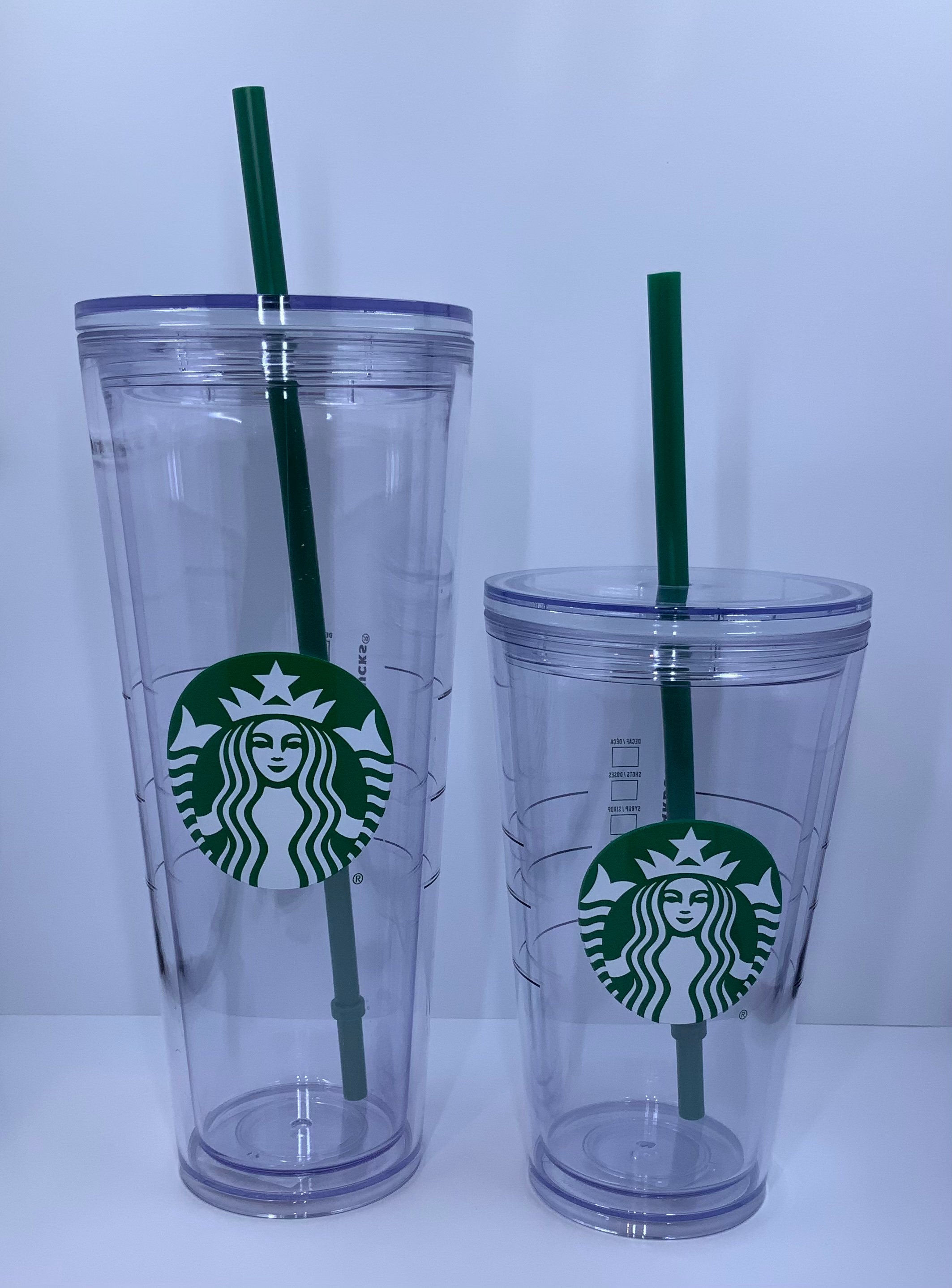 Starbucks 591ml/20oz Winter Deco Double Wall Glass Cup with Straw