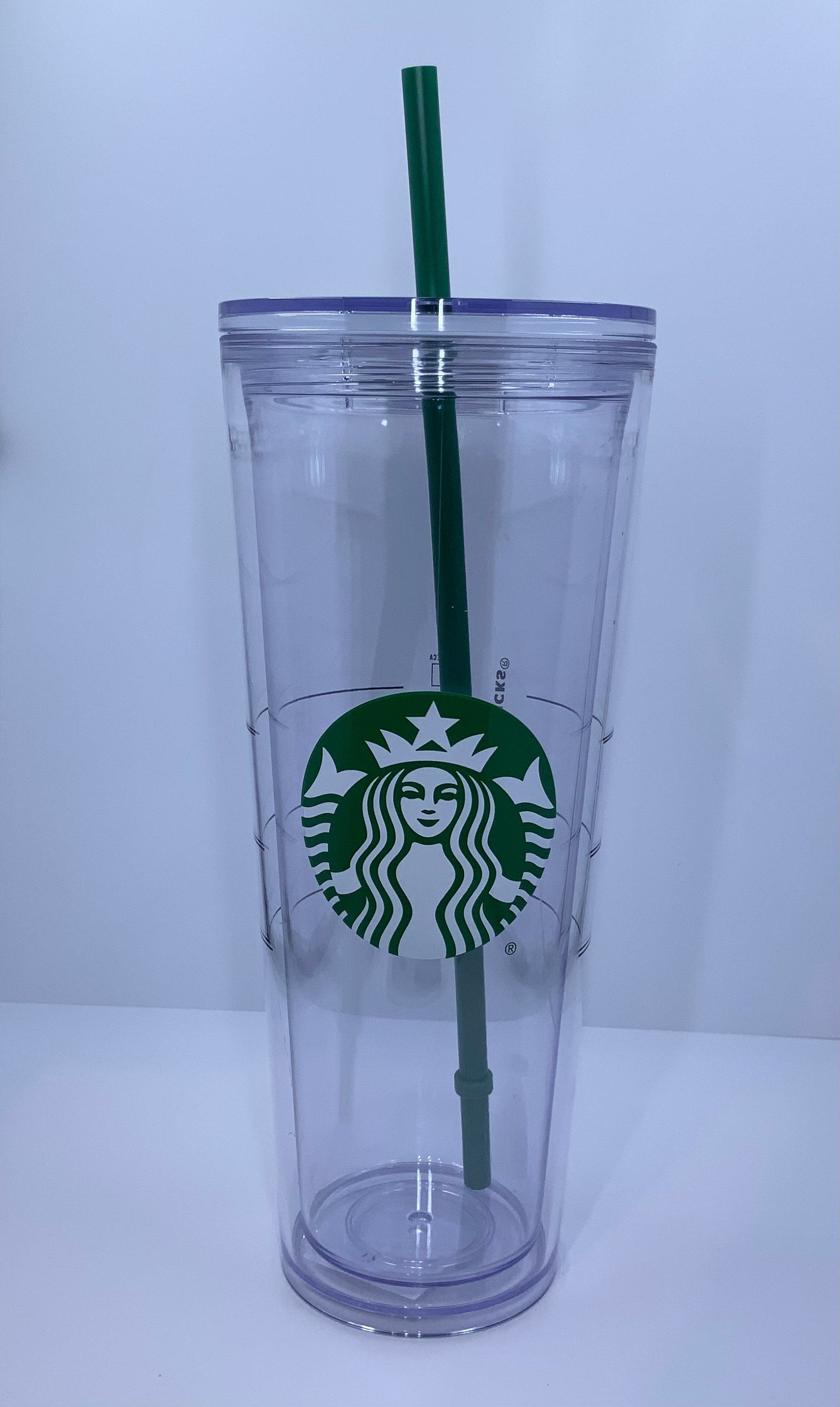 Starbucks Japan Summer Green Transparent 16oz Glass Straw Cup