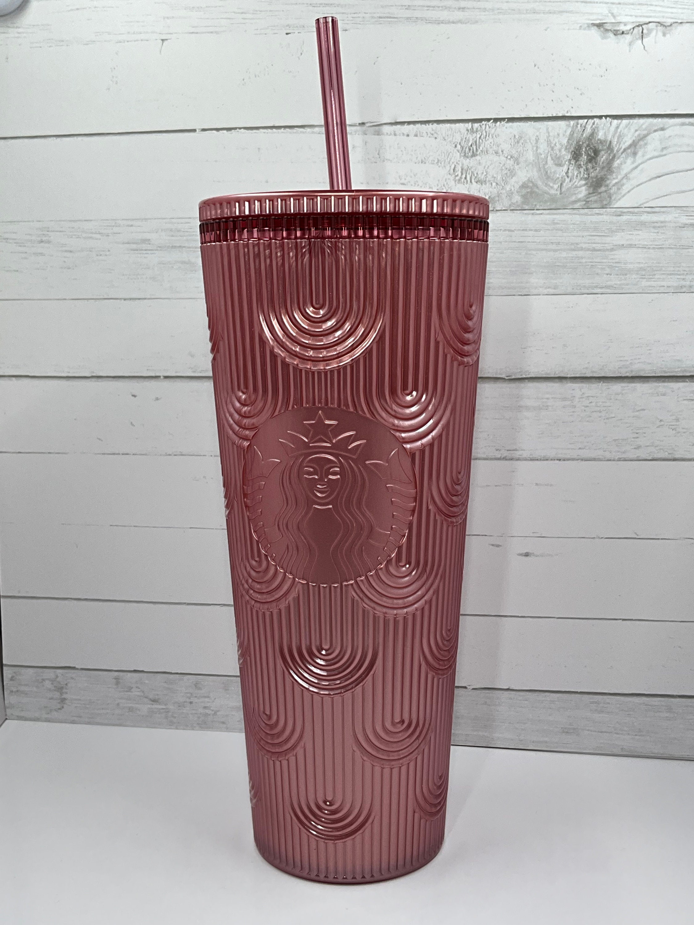 New Starbucks 2023 Spring White Pearl Mermaid Tail Cold Cup Tumbler 24oz 