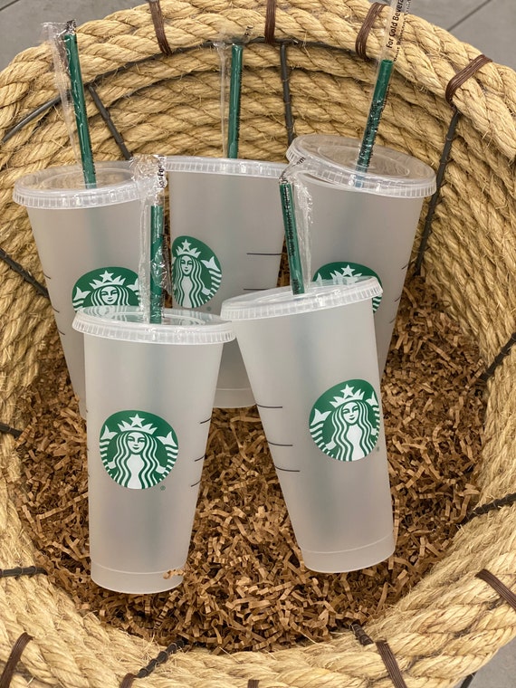 STARBUCKS Clear Plastic Cold Cup Coffee Lot Of 3 No Lids, No