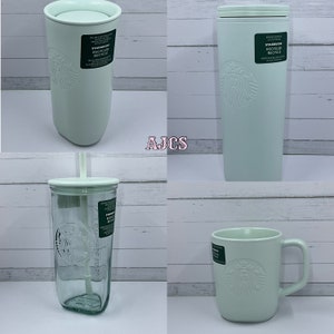 STARBUCKS 2022 Summer COLD CUP RECYCLED GLASS Blue Tumbler 16oz Rare BPA  FREE