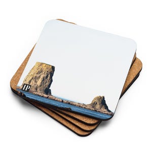 Zestaw 4 podkładek korkowych Pacific Northwest Cork Decorat Home Decor, pamiątka z podróży PNW, wodoodporne akcesoria do wózków barowych, przybory do picia i baru, studnia Thora