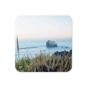 Zestaw podstawek korkowych Pacific Coast, wodoodporne akcesoria do wózków barowych, napoje i przybory barmańskie, wystrój domu w stylu nadmorskim Big Sur Photography, prezent na parapetówkę