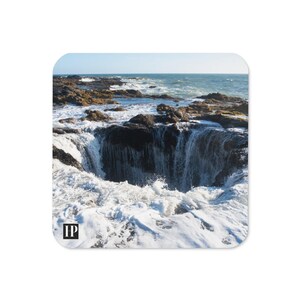 Zestaw podstawek korkowych Thor's Well, wodoodporne akcesoria do wózków barowych, napoje i przybory barmańskie, nadmorski wystrój domu, zdjęcie krajobrazu oceanicznego, prezent na parapetówkę