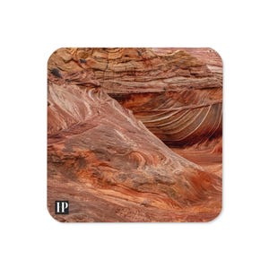 Zestaw podkładek korkowych Wave Cork Coaster Wodoodporne akcesoria do wózków barowych Napoje i przybory barmańskie Wystrój domu w stylu western Arizona Krajobraz Zdjęcie Prezent na parapetówkę