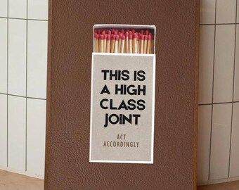 Funny High Class Joint Art: Retro Matchbox Print (Digital Download