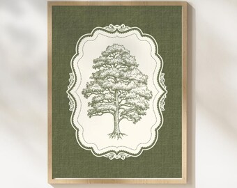 Vintage Botanical Tree Print: Rustic Cottagecore Wall Art (Digital Download)