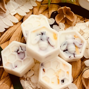 French Vanilla Wax Melts: Organic Coconut oil & Beeswax Blend, Botanical Honeycomb Melts