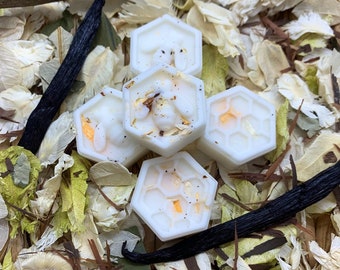 Sandalwood & Vanilla Botanical Wax Melts| 100% Organic Coconut Wax/Beeswax Blend| Honeycomb Wax Melts