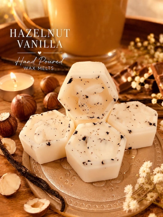 Hazelnut Vanilla Botanical Wax Melts – Organic Coconut & Beeswax Blend – Sweet Warm Home Scent