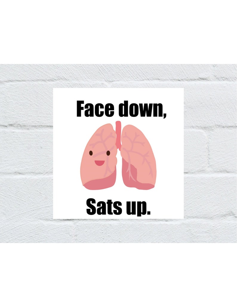Face Down Sats up Sticker, Ems Sticker, Nursing Sticker, Gift for