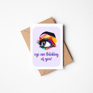 Eye Am Thinking of You Card Funny Lasik Cataracts Glaucoma Vision Detached Retina Eye Surgery Card Blank Card