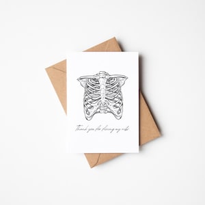 Thank You for Fixing My Ribs Orthopedic Surgery Sports Injury Physical Therapist Broken Rib Funny Blank Card